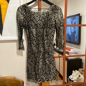 Dianne von Furstenberg Zarita Embellished Gold/Black Dress in 2